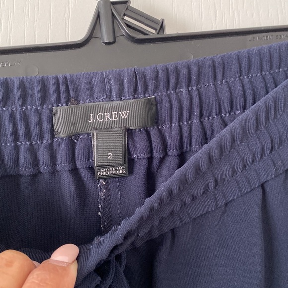 Perfect condition JCrew navy joggers in dressy/silky material size 2 - Picture 5 of 5